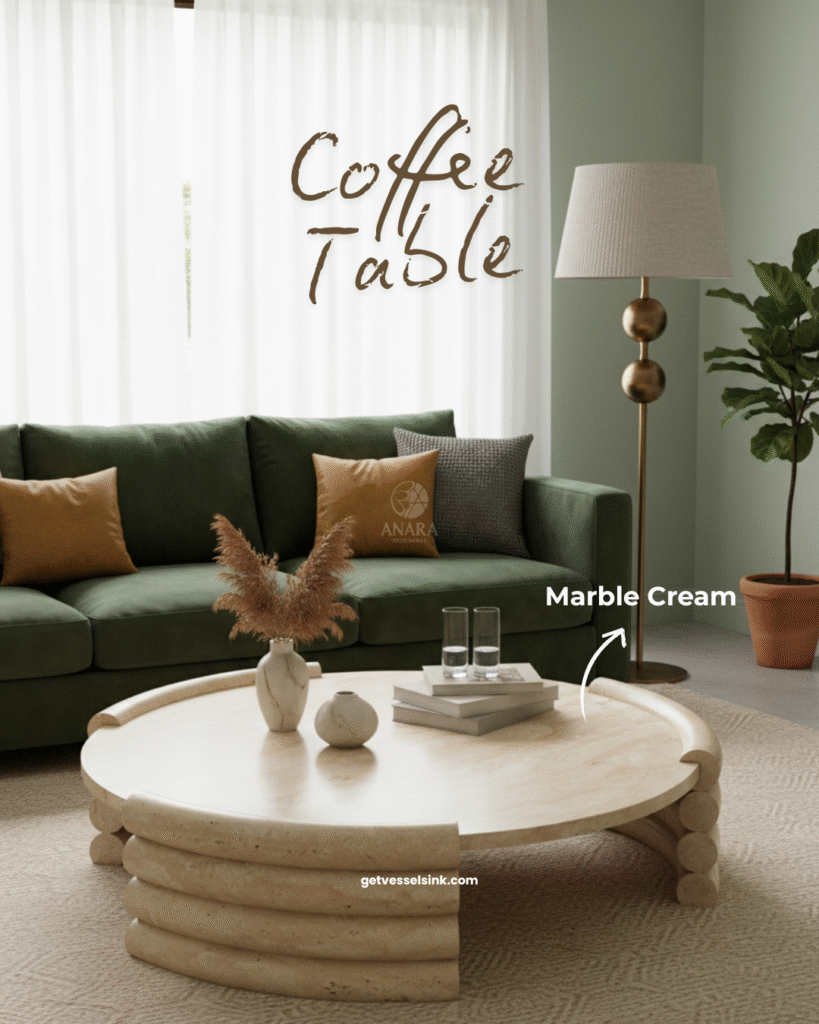 The Crema Round Marble Coffee Table