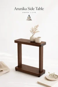Salak finish image: Arunika slim wooden side table in Salak finish